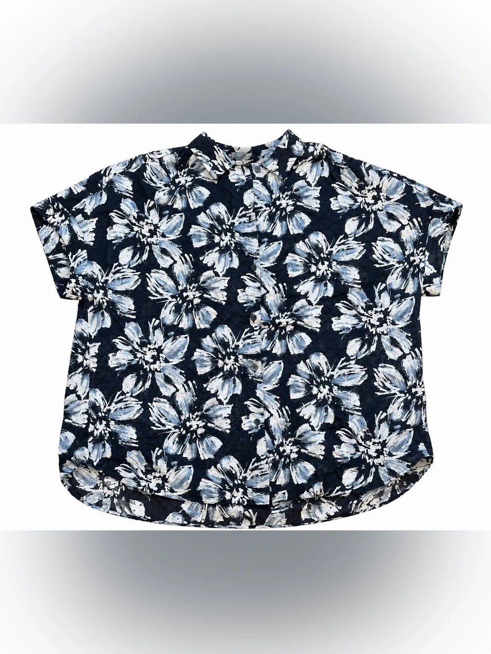 Lafayette148 short sleeve floral button down - Picture 1 of 8